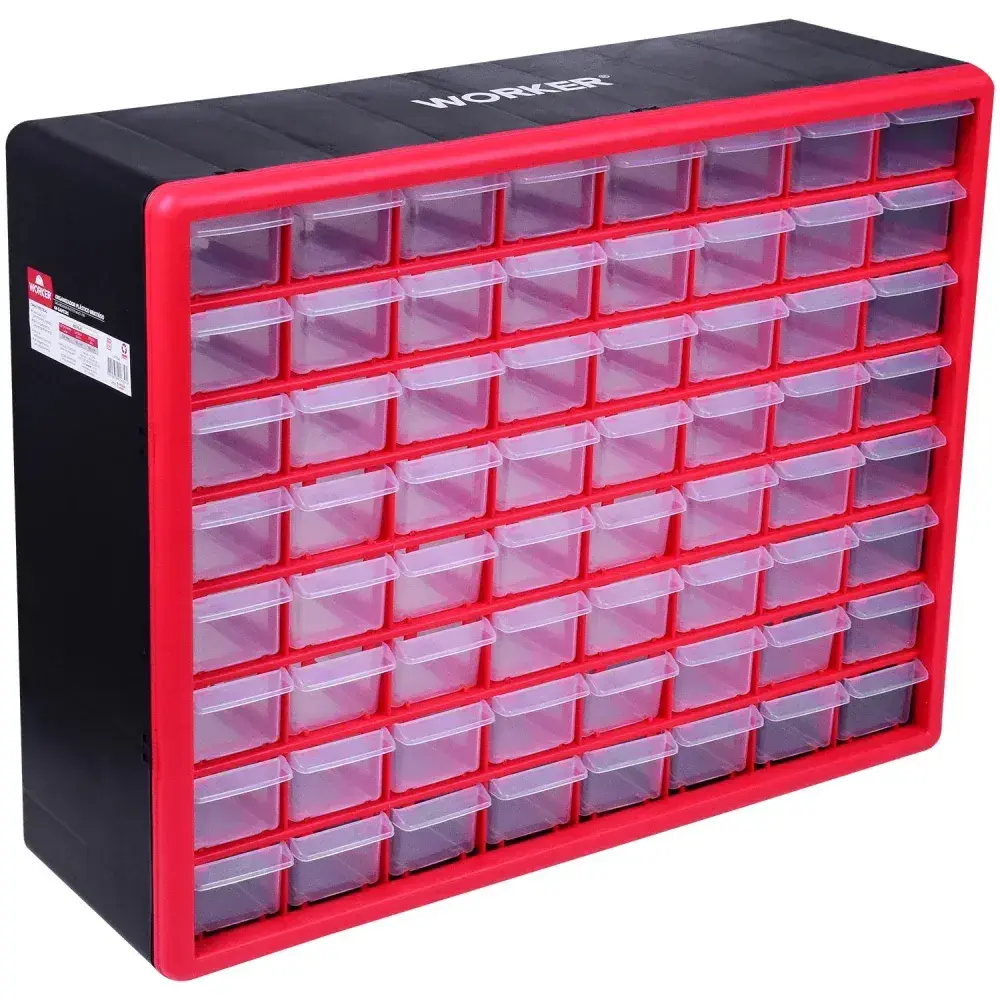 Organizador de plástico multiúso 64 gavetas 500X160MM Worker — fotografia 5