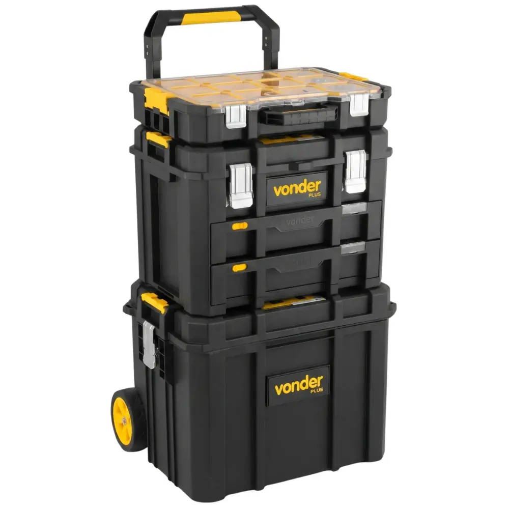 Kit caixas ferramentas CPV 900 e CRV 900 com organizador OPV 900 plus Vonder — fotografia de referência