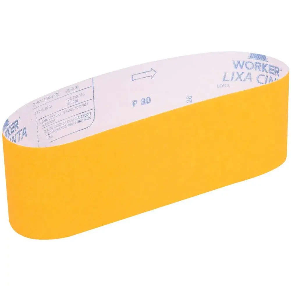 Lixa cinta lona 75MM x 610MM grão 80 Worker — fotografia 3