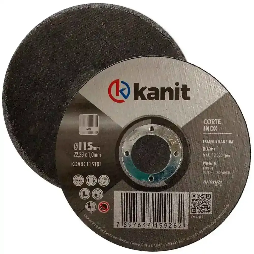 Disco de Corte Aço Inox 4.1/2 POL x 1.0 MM Kit com 10 Unidades KANIT — fotografia 3