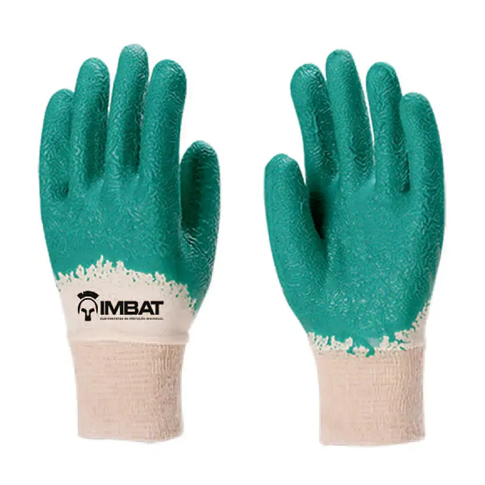 Luva de poliéster banhada a látex com a palma corrugada verde TAM 9 LV-S-BLV-9 Imbat