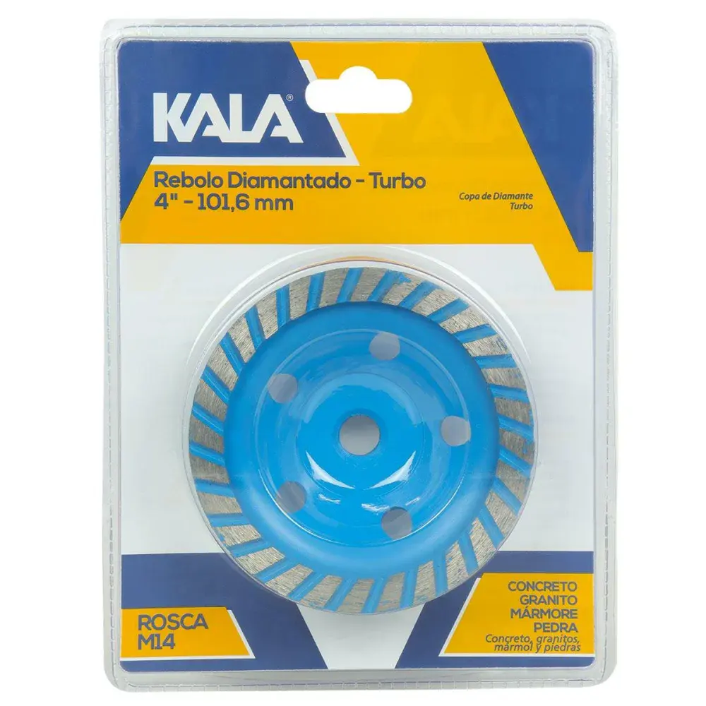 Rebolo diamantado turbo em aço 4” 101,6MM Kala — fotografia 5