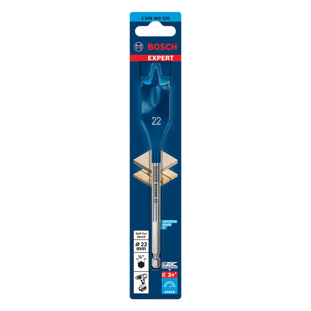 Broca para madeira EXPERT Self Cut Speed 22 x 152mm BOSCH — fotografia de referência