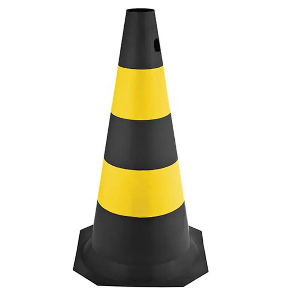 Cone para sinalização em pvc 50CM amarelo e preto Worker