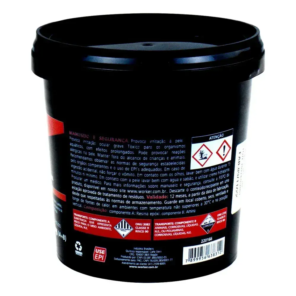 Adesivo epoxi para colagens e reparos 1KG Worker — fotografia 3