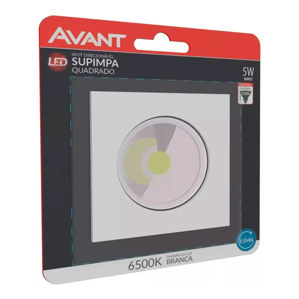 Kit spot led embutir supimpa 5W quadrado bivolt branca Avant — fotografia 6