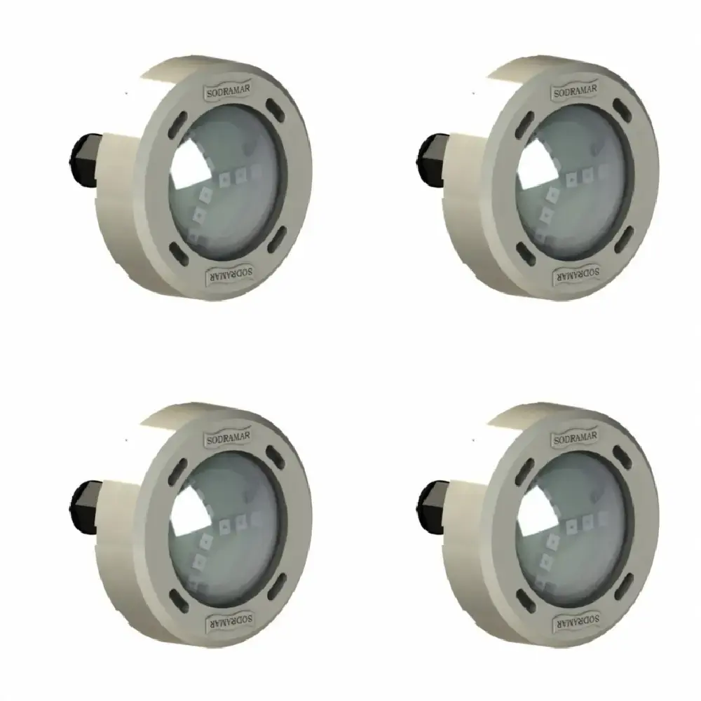 Refletor LED RGB 9w para Piscina até 25 m² 4 Unidades SODRAMAR — fotografia de referência