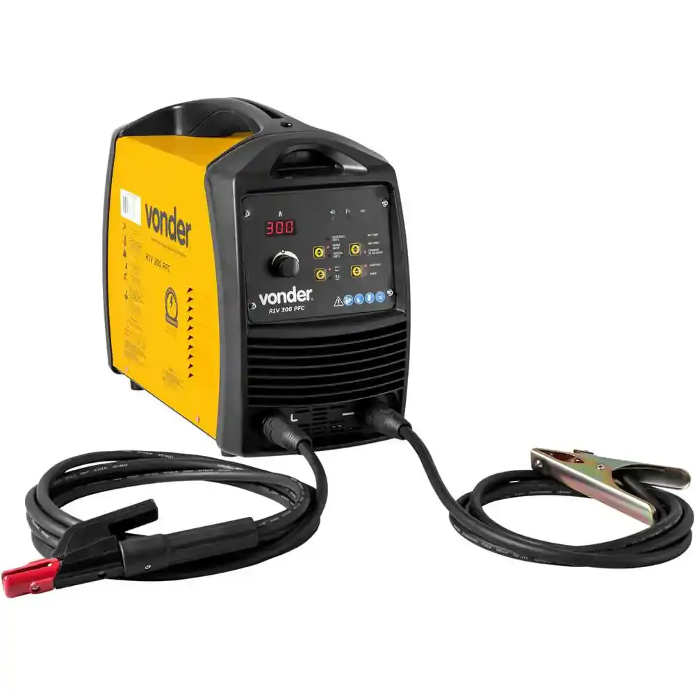 Máquina de solda inversora com eletrodo e TIG 300 a RIV300 PFC display digital Vonder