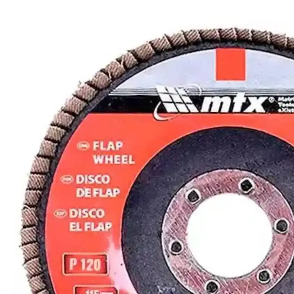 Disco de lixa flap 4.1/2 POL grana 120 kit com 10 unidades MTX — fotografia 4