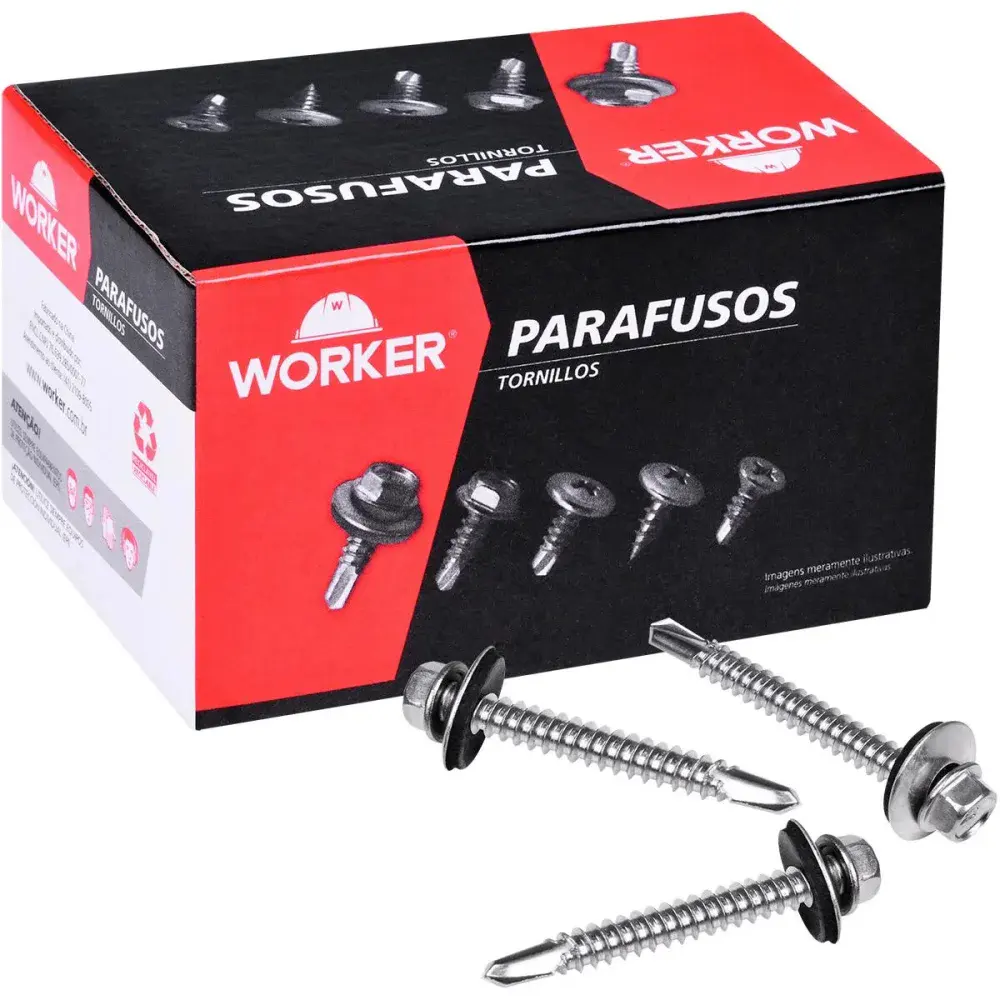 Parafuso ponta broca cs inox 5,5MMX1.1/2 300 peç Worker