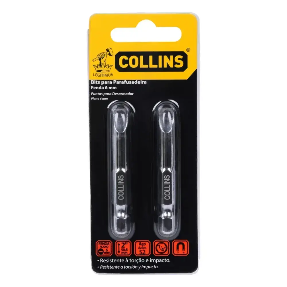 Ponta bits fenda 1/4 6MMX50MM Collins — fotografia 6