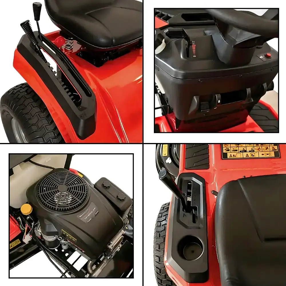 Trator cortador de grama à gasolina 19.5 HP 4T corte 1,07 metros TLT42 Toyama — fotografia 7