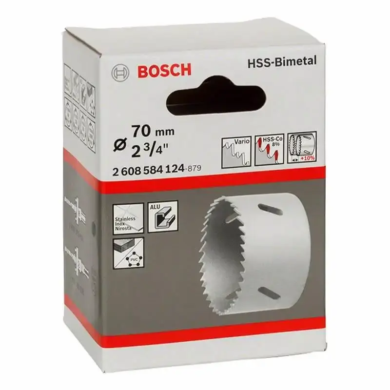 Serra copo 2.3/4 pol 70MM em aço bimetálico e cobalto Bosch — fotografia 4