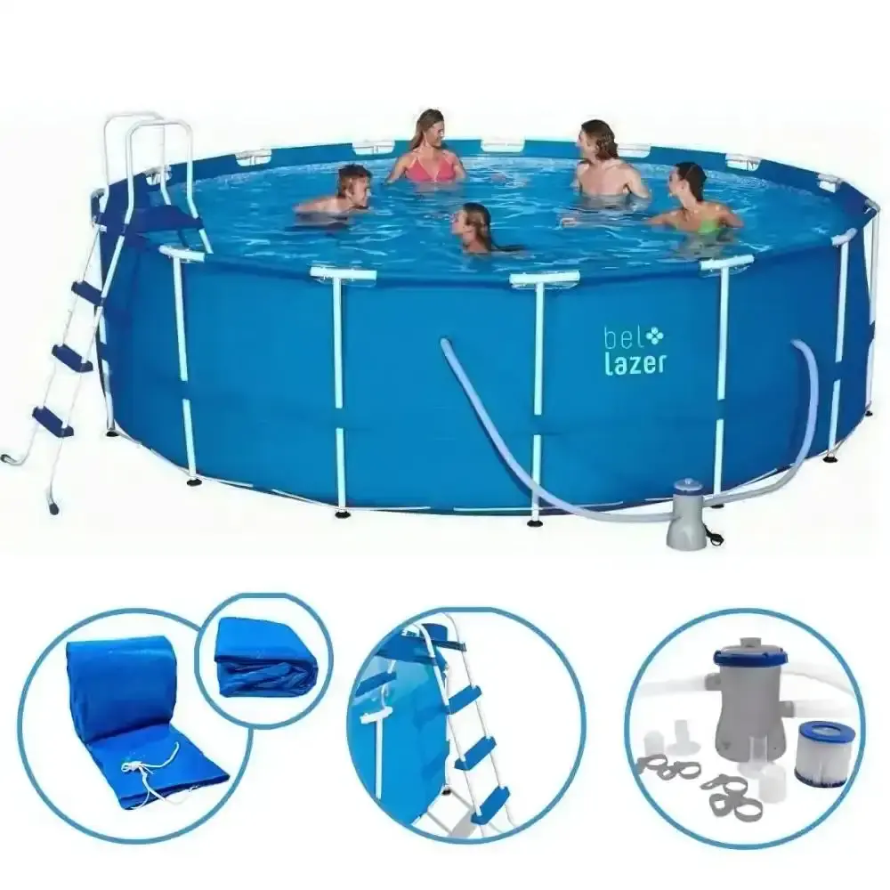 Piscina de armação 16000 litros com kit cobertura, lona, escada e filtro BEL 110 V BEL FIX — fotografia 2