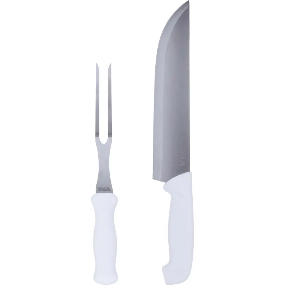 Kit garfo e faca para cozinha em aço inox 2 peç Kala