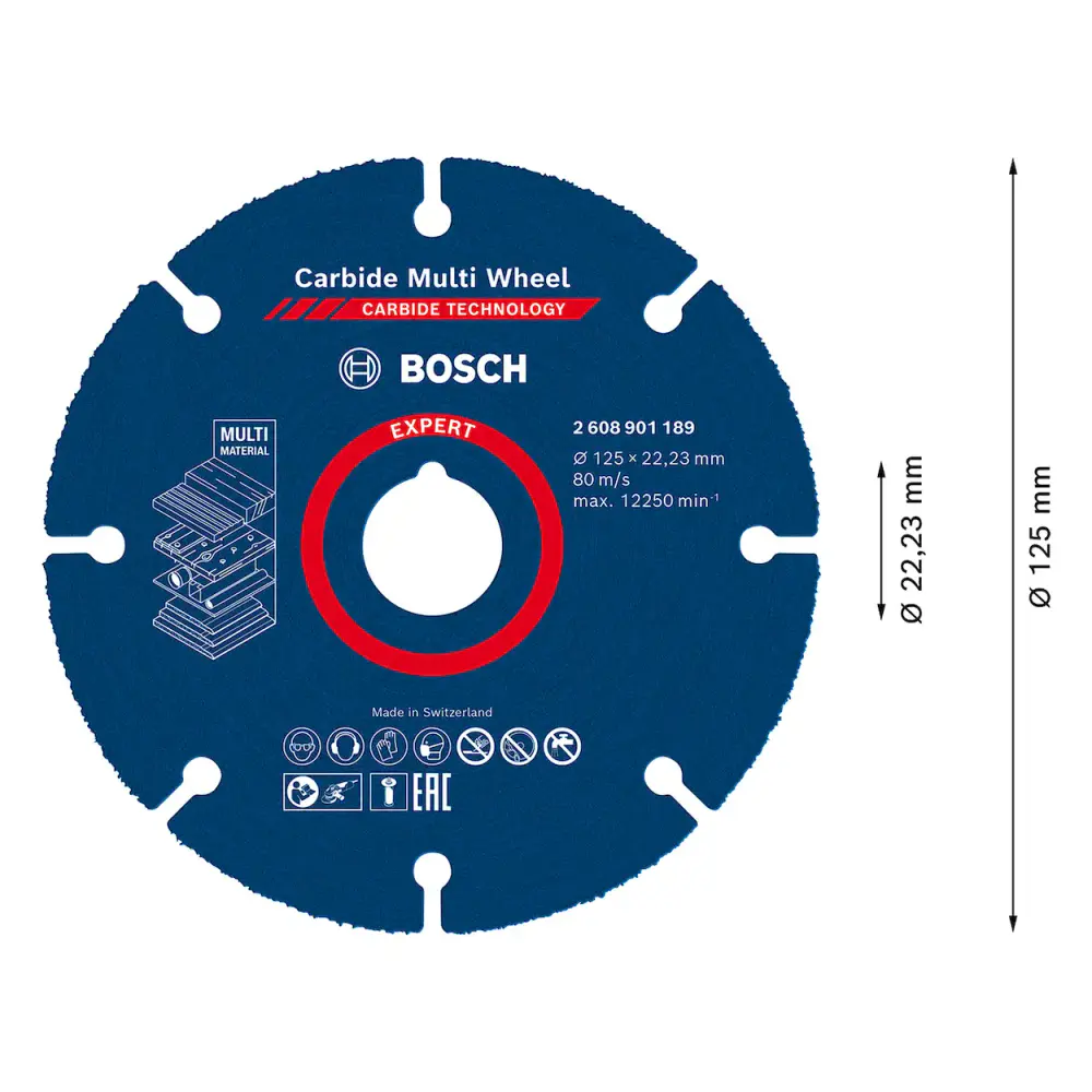 Disco de corte Bosch EXPERT Carbide Multi Wheel 125 mm, 22,23 mm — fotografia 3