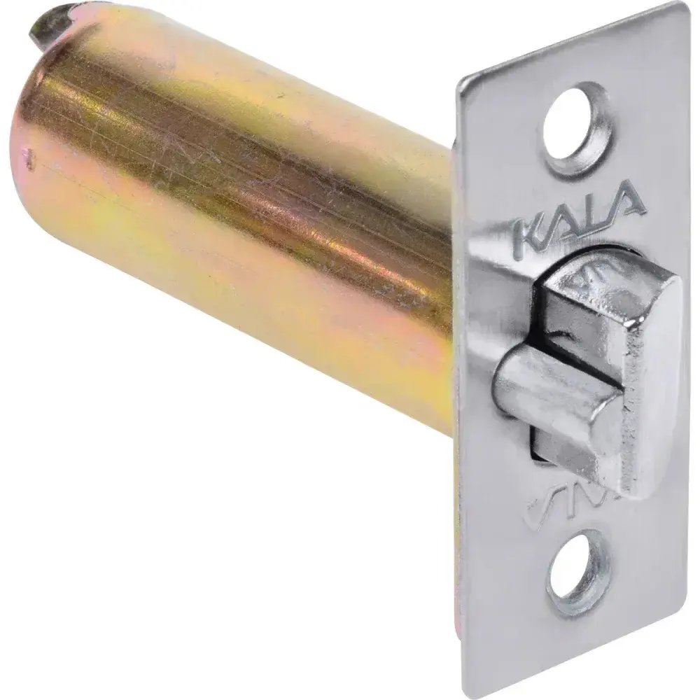 Fechadura cilíndrica para portas em aço acetinado Kala — fotografia 9