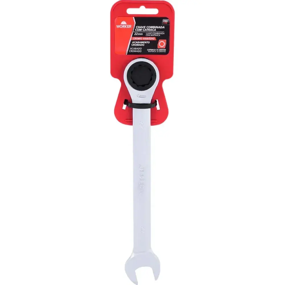 Chave combinada com catraca cromo vanádio 22MM Worker — fotografia 12