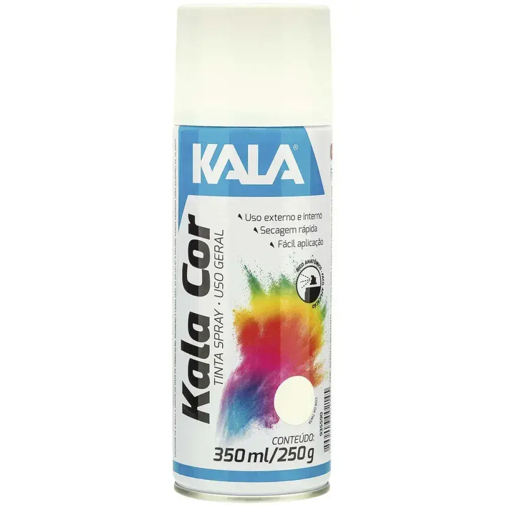 Tinta spray uso geral branco brilhante 350ML Kala — fotografia de referência
