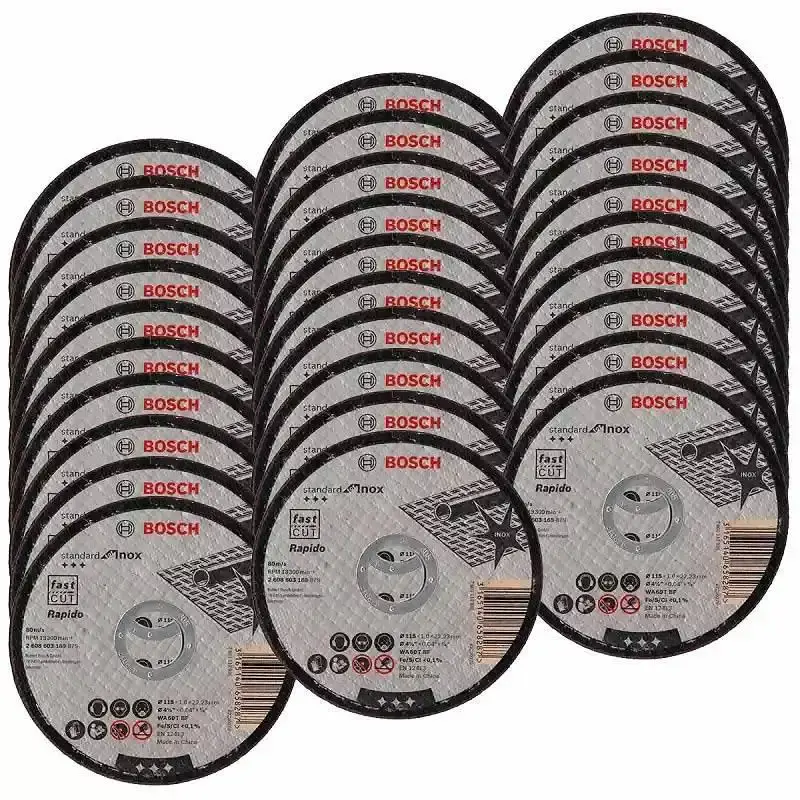 Disco de Corte Inox 4.1/2 POL x 1.00 POL Furo 7/8 POL Standard Kit 30 Unidades BOSCH — fotografia de referência