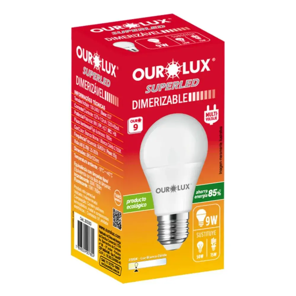 Lamp led bulb dimer. 9W 2700K biv E27 Ourolux — fotografia 3