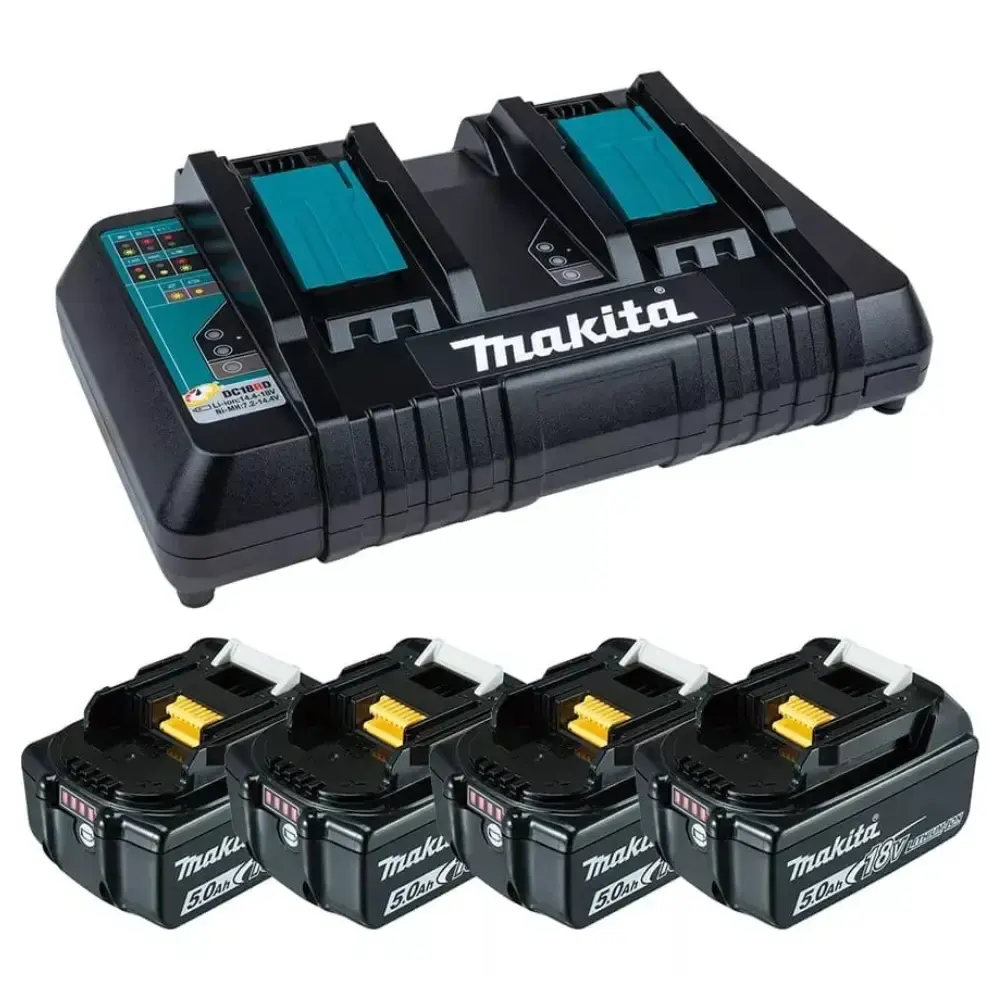 Soprador a bateria 36V e chave de impacto 1/2POL com carregador 127V e 4 baterias 5AH Makita — fotografia 4