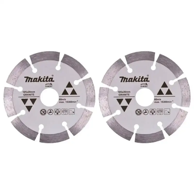 Disco de corte diamantado 4.1/8 POL 105 MM para granito D-44351 com 2 unidades Makita — fotografia de referência