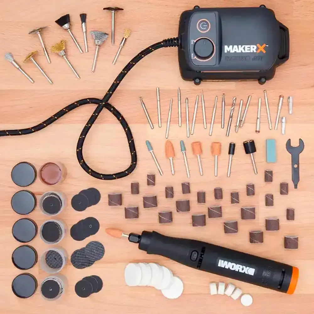 Ferro de solda e micro retífica brushless 20V + 201 peças Worx — fotografia 5