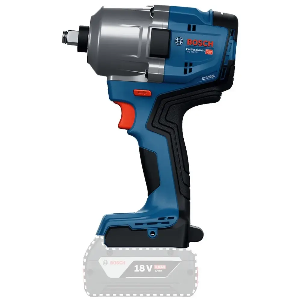 Chave de impacto 1/2 POL 780 NM a bateria 18V brushless sem carregador e bateria GDS18V-780 Bosch — fotografia 2