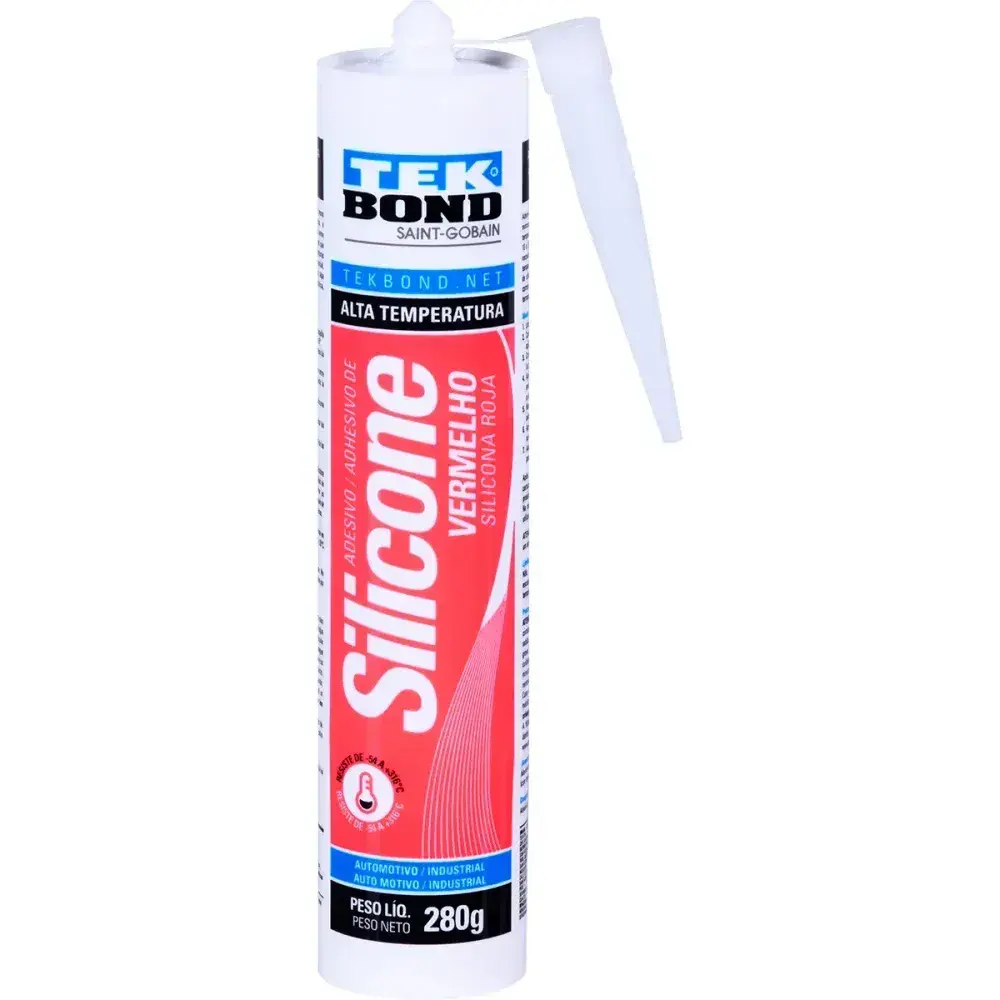 Silicone acético alta temperatura vermelho 280G Tekbond — fotografia 10