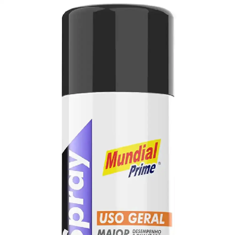 Tinta Spray Semi Brilho preto 400ml Mundial Prime — fotografia 2