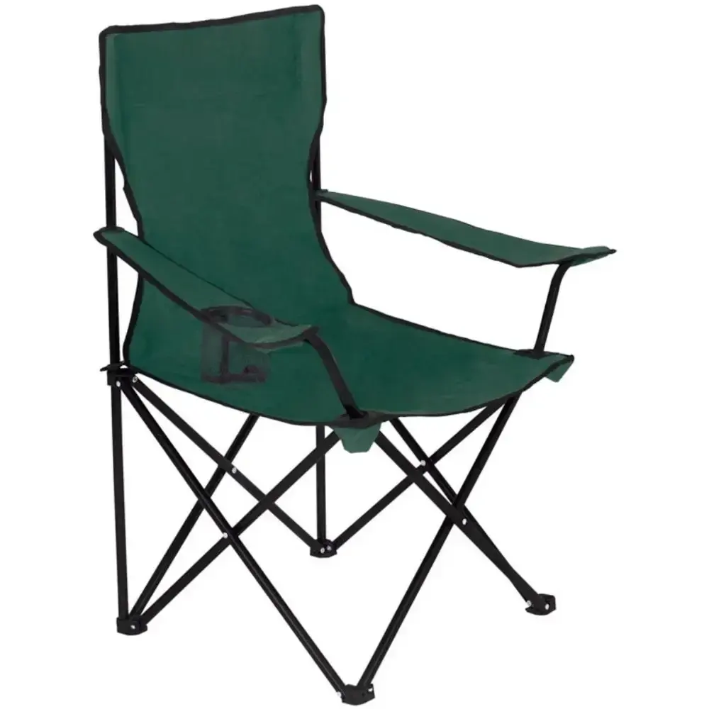 Cadeira para camping verde com braço e porta copo 120 KG Mor — fotografia de referência