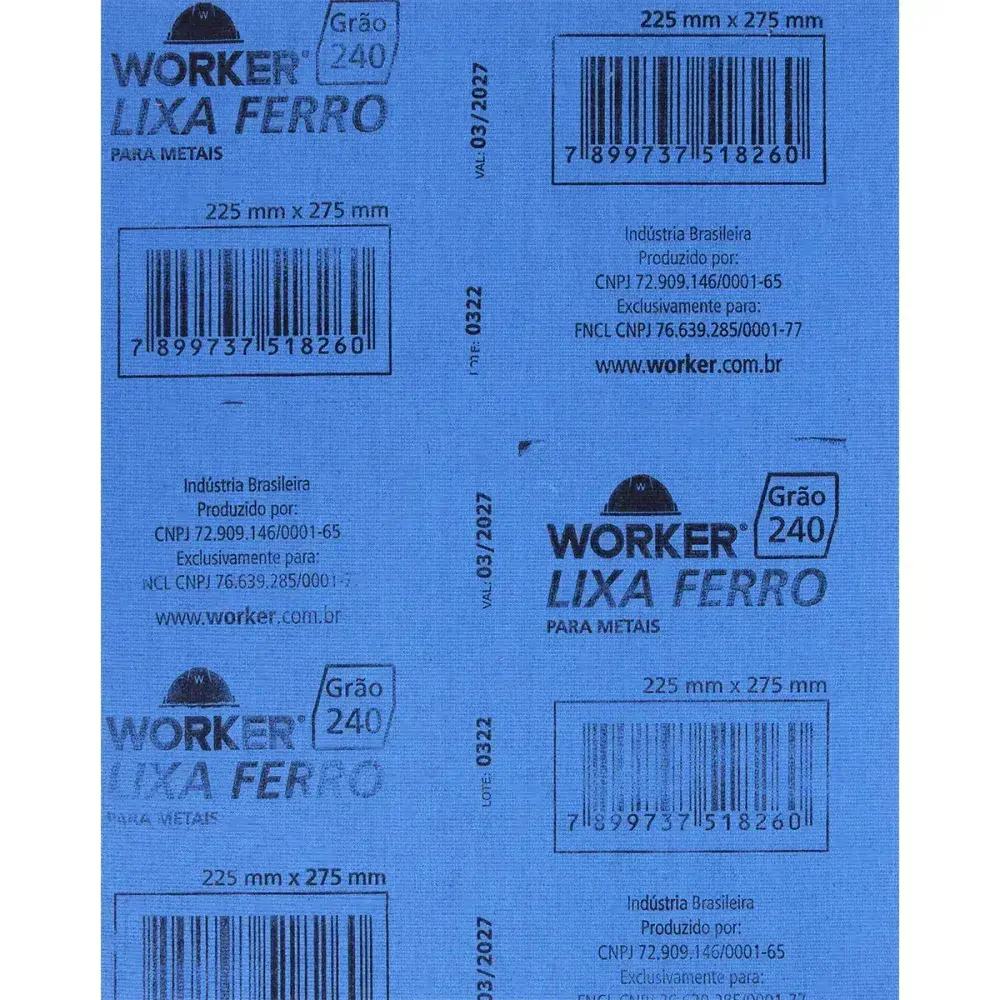 Lixa ferro para acabamento em metais grão 240 Worker — fotografia 7