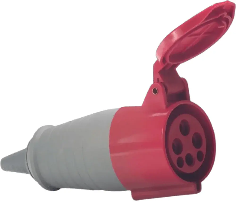 Acoplamento 3P+T 32A 380/440V 6H vermelho Soprano