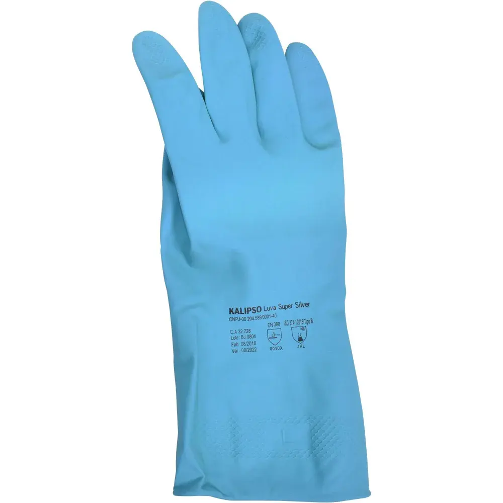 Luva latex azul com forro super silver Kalipso — fotografia 4