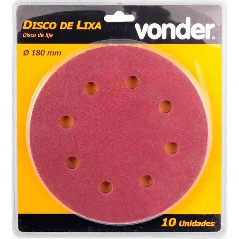 Disco de lixa para lixadeira de teto LPV 750 grão 60 kit 10 unidades Vonder — fotografia 5