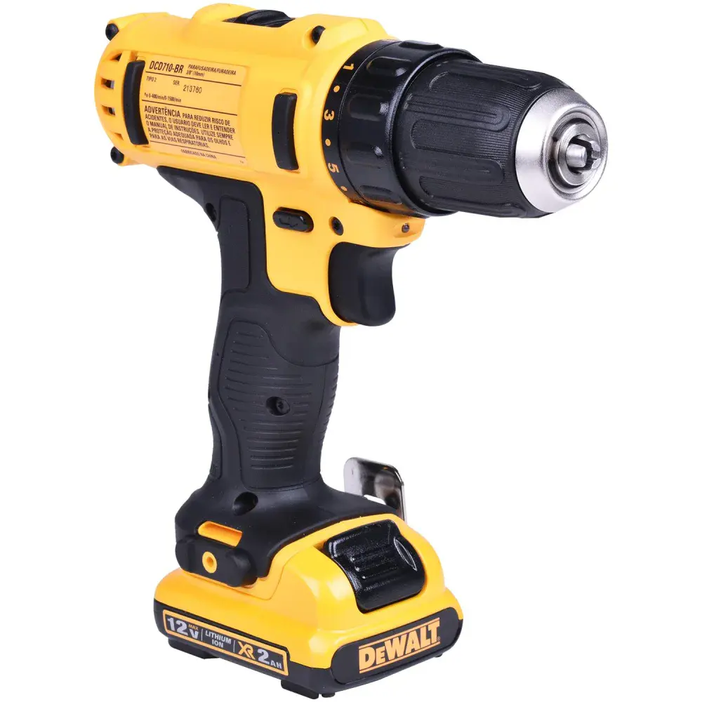Furadeira parafusadeira DCD710D2-BR 3/8 12V max Dewalt — fotografia 3