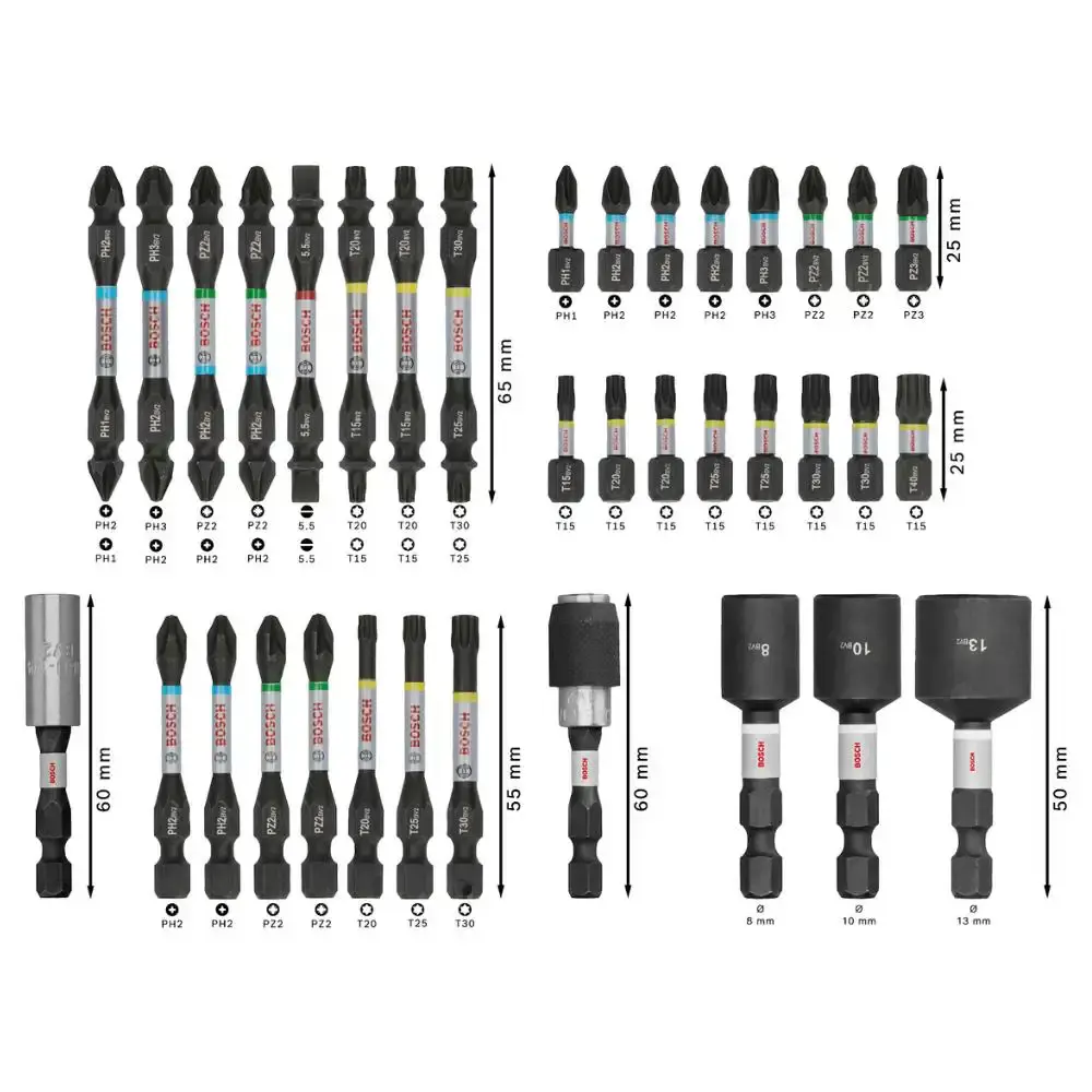 Kit PRO impact com 36 peças de parafusar Bosch — fotografia 3