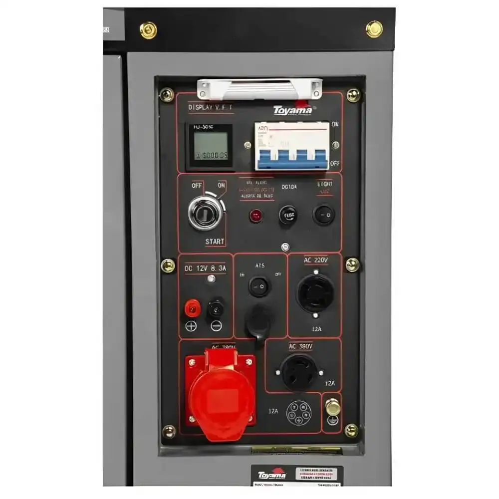 Gerador à diesel 7,5 KVA silencioso trifásico partida elétrica TDG8500SLE3XP 251-075 Toyama — fotografia 5