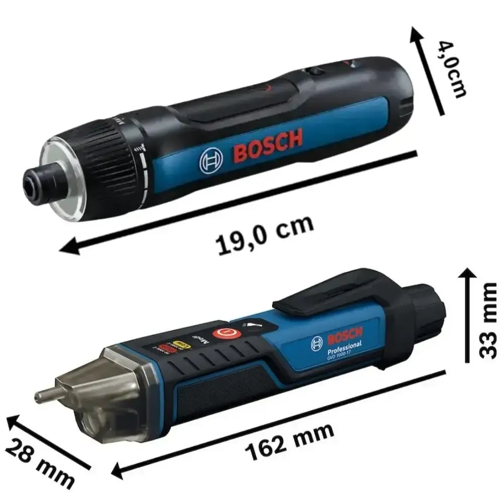 Parafusadeira a bateria 3,6V bivolt com detector de tensão GVD 1000-17 Bosch — fotografia 2