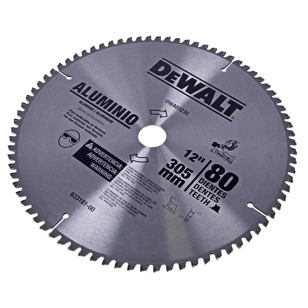 Disco de serra esquadria 12 305MM para alumínio DWA03230 Dewalt — fotografia 7
