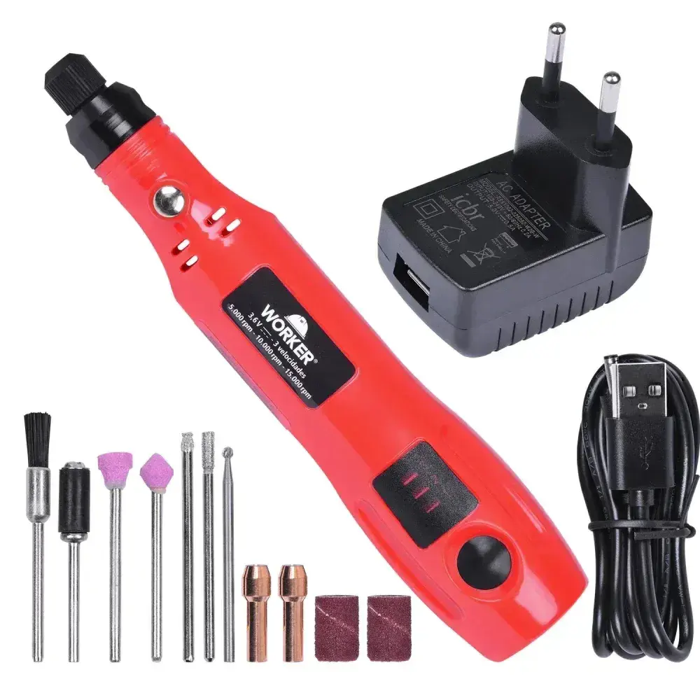 Microrretífica 3,6V 13 peç bivolt Worker — fotografia 8