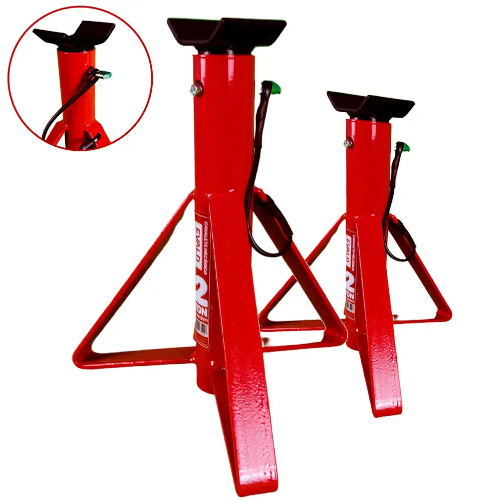 Cavalete mecânico automotivo 2 TON kit 2 peças Evald Azul — fotografia 3