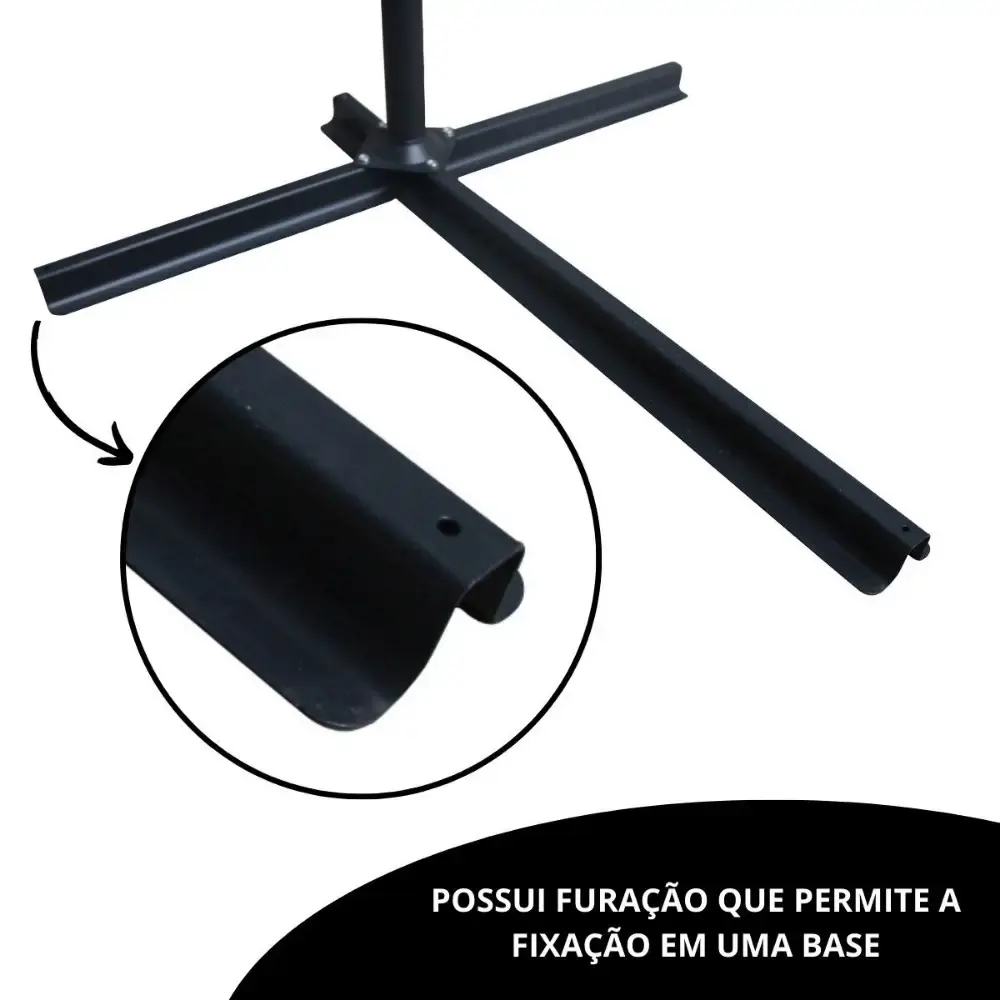 Ombrellone suspenso 3 metros com base bolsa redonda para areia 30 KG ImportWay Verde — fotografia 8
