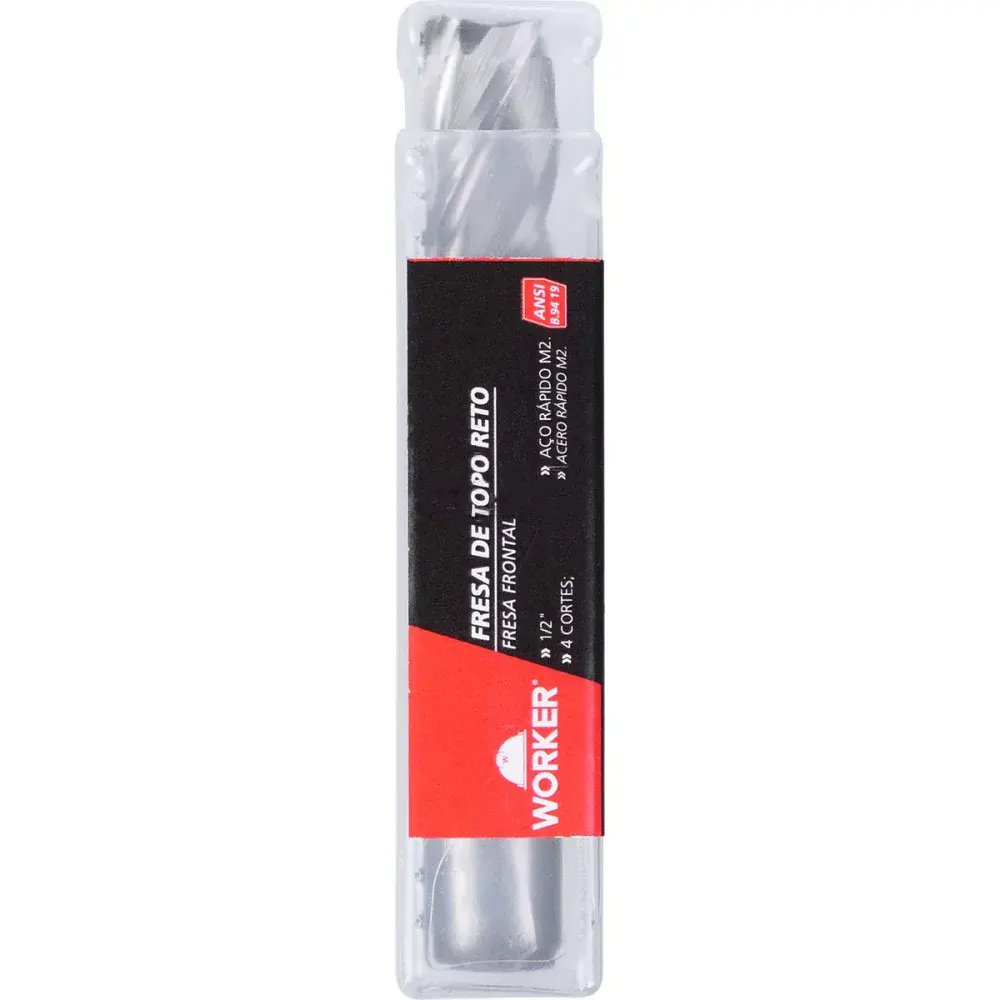 Fresa de topo reto aço rápido 1/2” haste 1/2” Worker — fotografia 5