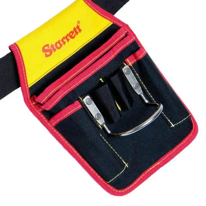 Cinto coldre duplo para ferramentas 9 bolsos com porta martelo poxp Starrett — fotografia 6