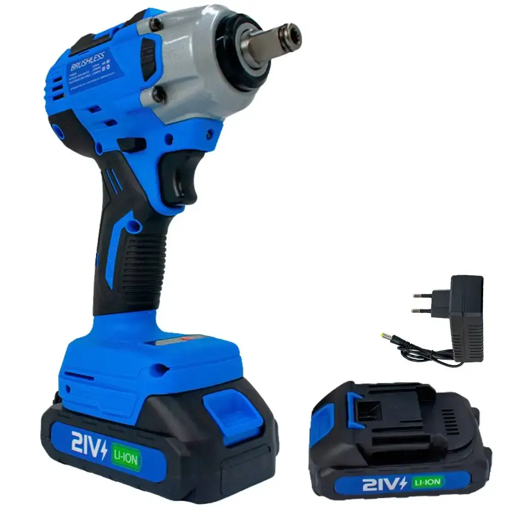 Chave de impacto parafusadeira 21V 1/2 POL com 2 baterias e carregador Sigma