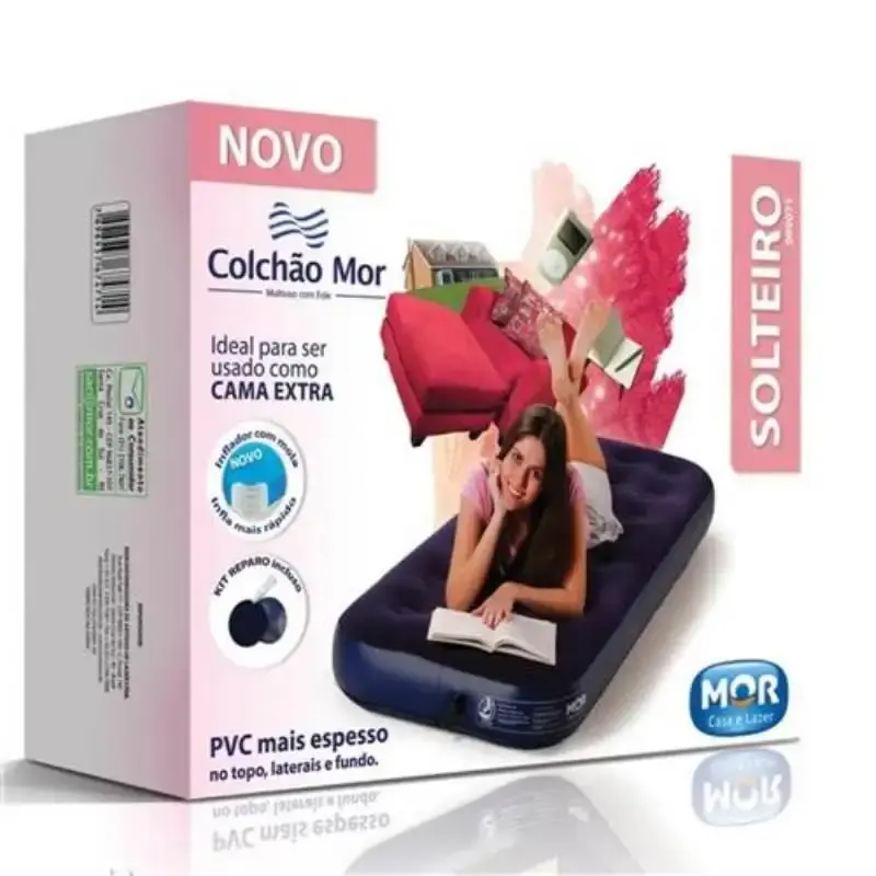 Colchão inflável multiuso solteiro com inflador mecânico embutido Mor — fotografia 5