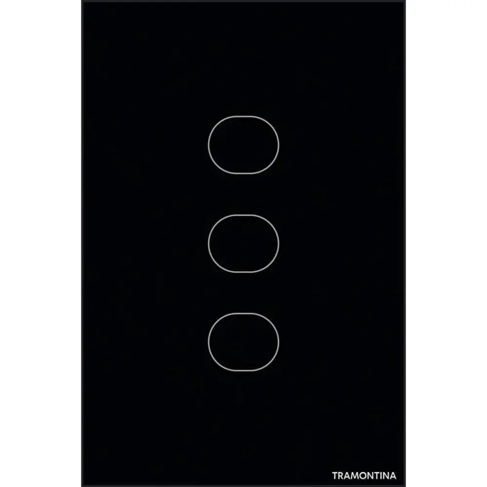 Interruptor touch smart de 3 canais preto bivolt Tramontina — fotografia 5