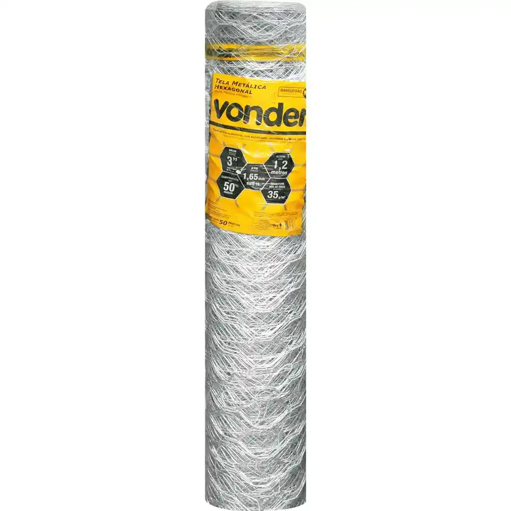 Tela hexagonal mangueirão 3 polegadas x 16 x 1,2 x 50 metros VONDER — fotografia de referência